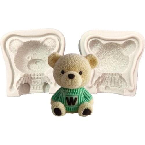 Aouke Bear silicone mold DIY fondant mousse cake decoration mold soft candy dry Pez baking