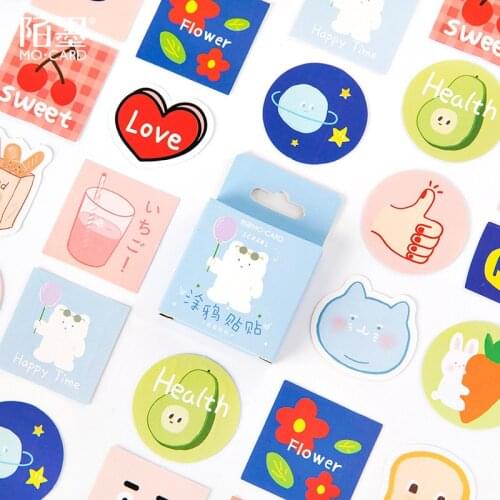 45 pcs/lot cute Graffiti Decorative Stickers set Scrapbooking Stick Label Diary Stationery Album Kawaii Stickers