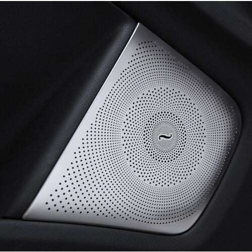 Angelguoguo 4pcs stainless steel Car Audio Speaker Car Door Loudspeaker Trim Cover For Mercedes Benz CLA/ GLA/ A-class