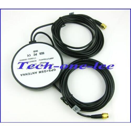 Free shipping 1pieces GPS+GSM Antenna Combination Antenna with 3m Cable SMA Connector antenna gsm