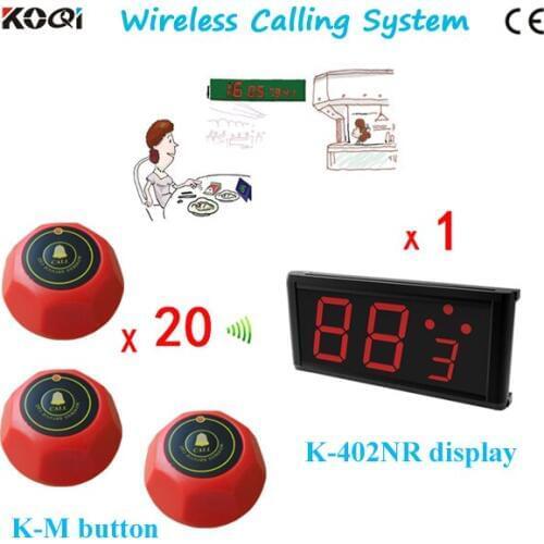 Wireless Call Calling Waiter Server Paging Service System for Restaurant Coffee Pub Bar ( K-402NR+K-M-red )
