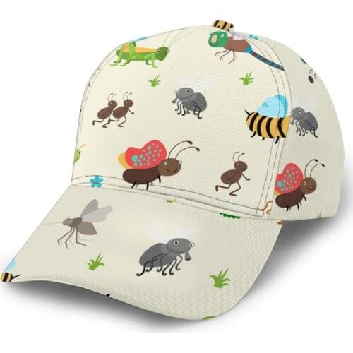 Bugs Beetles Ant Caterpillar Grasshopper Baseball Cap women men snapback caps Classic Style hat Casual Sport Outdoor cap