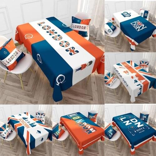 British Pattern Waterproof Dustproof Tea Table Cloth Cover Oilproof Cotton Linen Household Tablecloth Table Cover