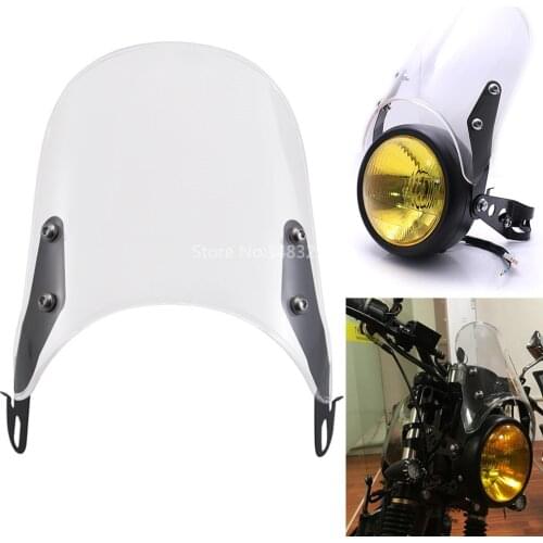 Motorcycle Windshield Airflow Windscreen Wind Deflector For 5-7 Inch Headlights Kawasaki BMW Universal motorbike Accessories