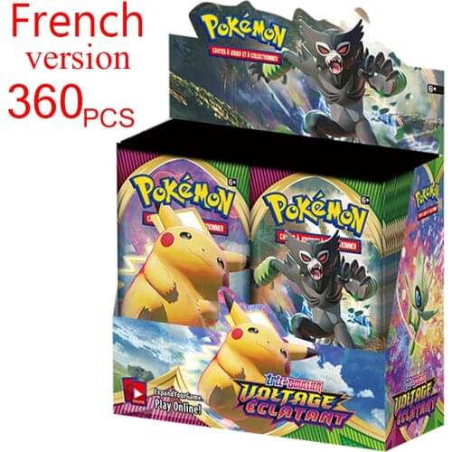 French 360Pcs Pokemon Cards TCG: Darkness Ablaze Voltage Battle Styles Booster Box Trading Card Game Collection Toys Gift