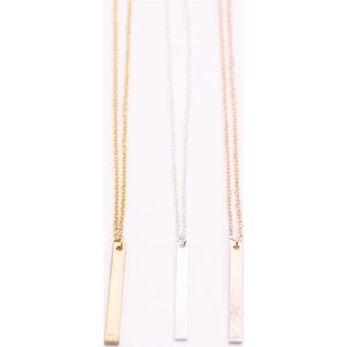 Smooth long stick pendant necklace Simple stick pendant necklace the to women