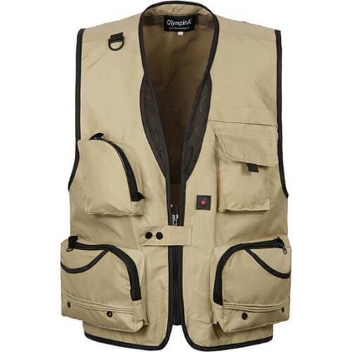 Summer Military Tactical Vest Breathable Men Quick Dry Fishing Hiking Vest Multi-Pocket Sleeveless Jacket Vest Photographer Vest