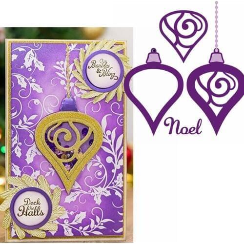 Noel Hanging Drop Metal Cutting Die Xmas Hanging Decoration Embossing Die Cuts For Card Making 2020