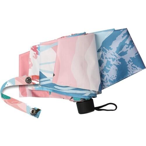 Five Fold Mini Pocket Umbrella Women UV Protection Rain Windproof Parasol Women Japanese UPF50 Ultra Light Small Rain Gear A6A