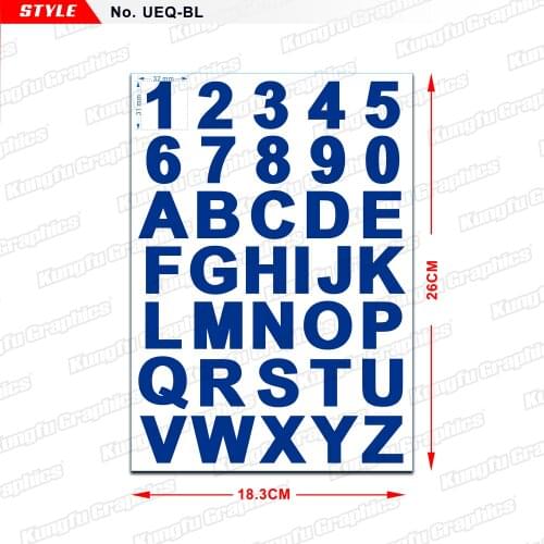 KUNGFU GRAPHICS Small Number Letter Sticker Sheet Alphabet Race Number Decal for Motorcycle bicycle ATV UTV Car Universal UEQ