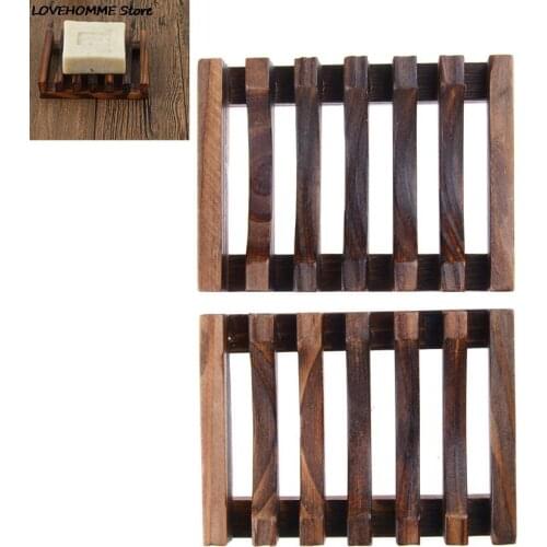 Natural Wooden Bathroom Wood Soap Dish Box Container Handmade Kitchen Tub Sponge Storage Cup Rack Soap Holder