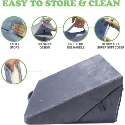 New 7in1 Foldable Memory Foam Wedge Pillow Adjustable Sleeping Incline Cushion Leg Elevation Back Lumbar Support Cushions