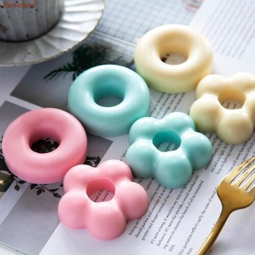 New Fondant Tools 6 Holes Donut Mould DIY Soap Silicone Mould Cake Mold Handmade Soap Form Chocolate Candy Mold Cake Decors