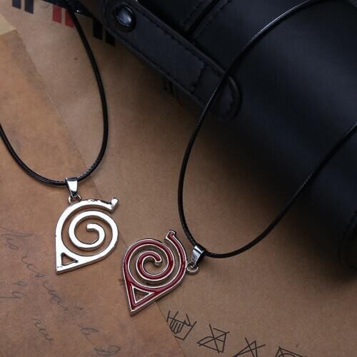 New Naruto Hatake Kakashi Cosplay Accessories Kids Adult Konoha Ninja Symbol Pendant Metal Necklace Hang decorations