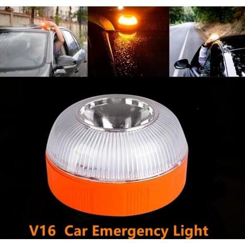 V16 Rechargeable LED Road Safety Flares Roadside Warning Light with Magnetic Dgt Car Emergency Beacon Strobe Light Work SOS Lamp
