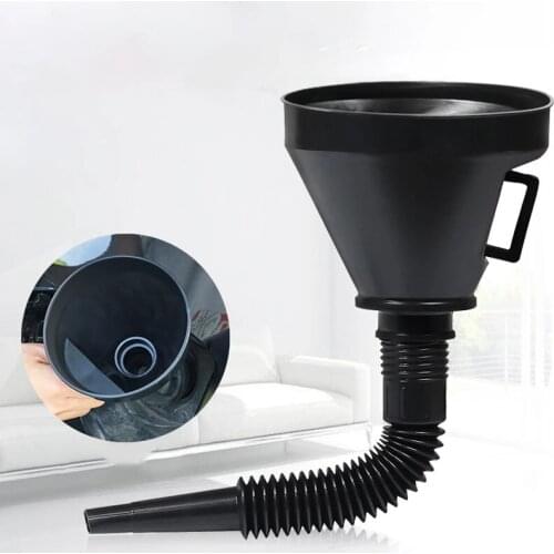 Universal Car Funnel with Soft Tube Plastic Funnel Can Spout For Oil Water Fuel Petrol Gasoline Car Accessories Hot