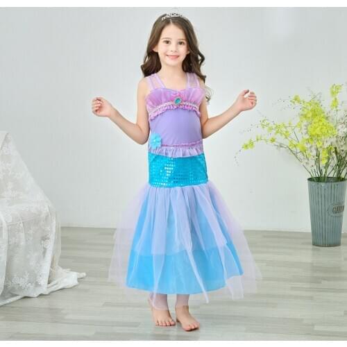 Little Mermaid Girls Princess dress Tulle Ariel Costume Kids dresses for girls princess Party Clothes Drama Stage Show Clothing