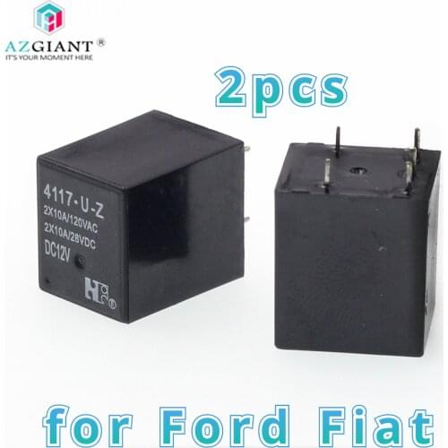 2pcs for Ford power relay 4117-U-Z-DC12V 5 feet 10A open and close 2X10A for Fiat Punto 188 Power Steering City
