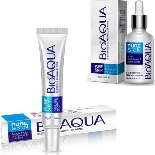 Herbal Cleansing Gel Face Anti Acne Treatment Cream Set Herbal Scar Removal Oily Skin Acne Spots Face Care Cream Beauty easy