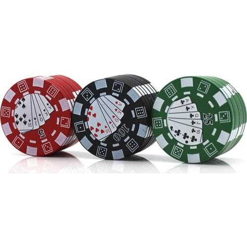 3-layer Poker Chip Style Spice Weed Cutter Cigarette Accessories Gadget Tobacco Grinder Herb Cutter Funny Weed Grinder Supplies