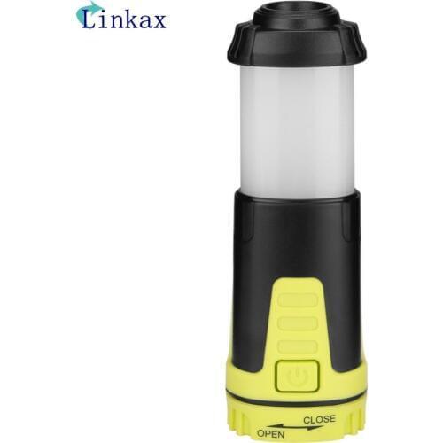 Dual Purpose 5 Modes Retractable Camping Light ABS and TPR Material Lamp with Hook Magnet For Hand-free Use By AAA battery