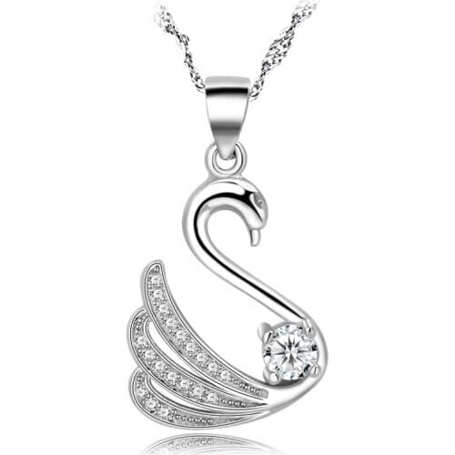 YSH New 100% 925 Sterling Silver Swan Zircon Pendant Necklaces 2020 Woman Luxury DIY Jewelry Valentines Day Gifts Free Shipping