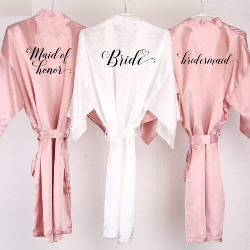 Custom dusty pink bride robe satin robe women bridal pajamas wedding brideslmaid gift mother sister of the bride groom robes