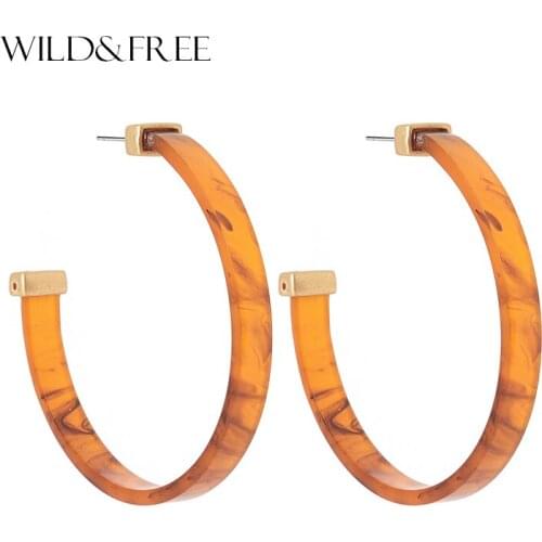 Wild&Free 2018 New Fashion Leopard Multi-Color Big Acrylic Earrings Special Design Semicircle Resin Open Drop Earring Jewelry