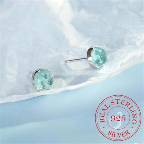 Ocean Ripple Design Earring s925 Silver Blue Crystal Hollow Cushion Stud Earrings for Women Elegant Jewelry Gift