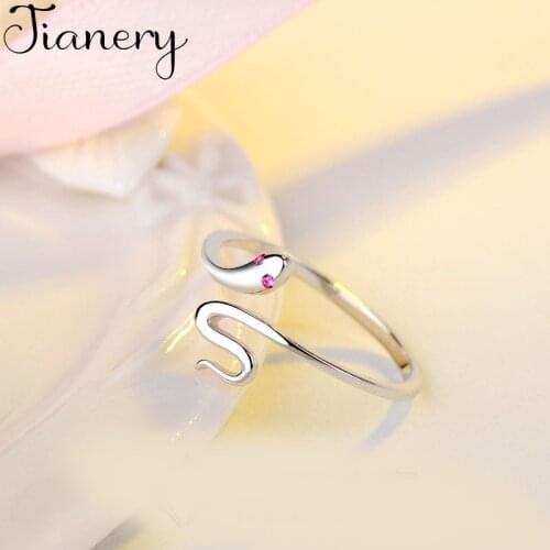 JIANERY New Brand Fashion Silver Color Snake Rings For Women Engagement Ring Bijoux Jewelry