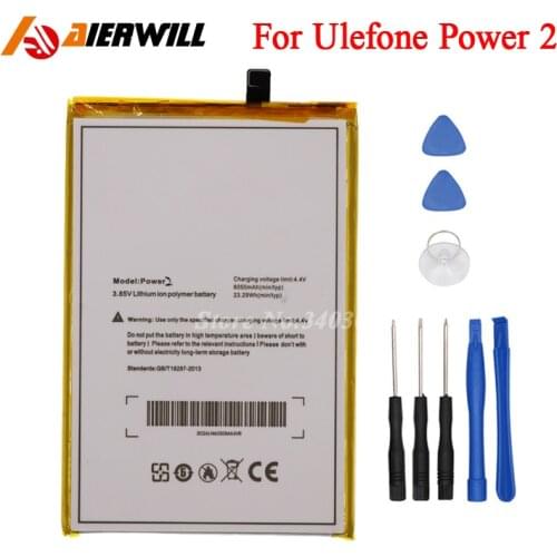 For Ulefone Power 2 Battery Batterie for Ulefone Power II 5.5Inch MTK6750T Octa Core Android 7.0 6050mAh+ Disassemble Tools