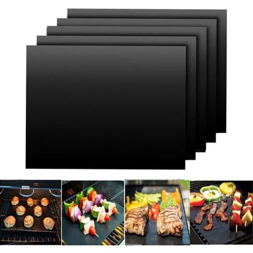 Non-stick BBQ Grill Mat 40*33cm Reusable Baking Mat BBQ Tools Cooking Grilling Sheet Heat Resistance Easily Cleaned BBQ Outdoor