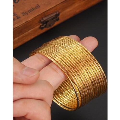 Bangrui Wholesale Gold Color Ethiopian bangle bracelet bangle African Women jewelry Gold Dubai big circle bangles