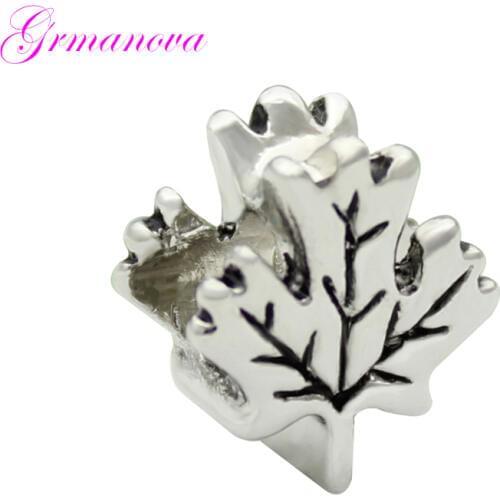 Maple Leaf Plant European Charm Beads Female DIY Jewelry Classic Pop Amulet Fit Pandora Bracelet Womens DIY Jewelry