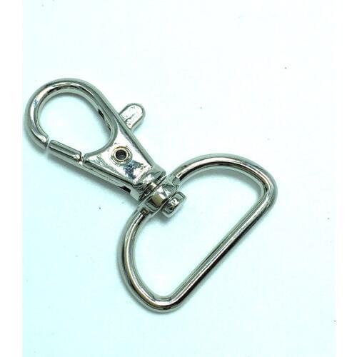 100pcs Large Silver Metal Lobster Swivel Clasps (1 Inch )