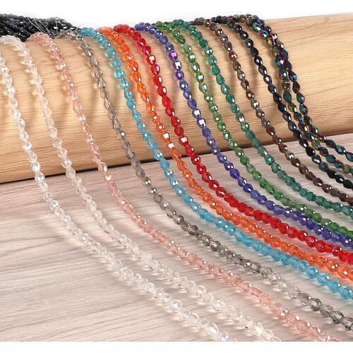 4x6mm 5x7mm 70pcs/Lot Teardrop Glass Beads Austria Crystal Beads Waterdrop Loose Spacer Bead for DIY Jewelry Making Accessories
