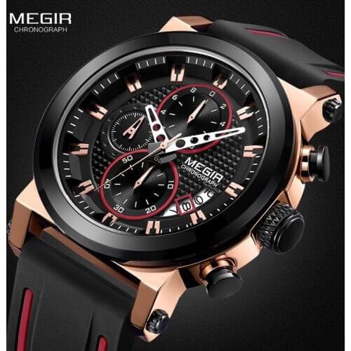 MEGIR Luxury Brand Quartz Watch for Men Big Dial Sport Men Watches Chronograph Wrist Watch Man Kol Saat Jam Tangan Pria Dropship