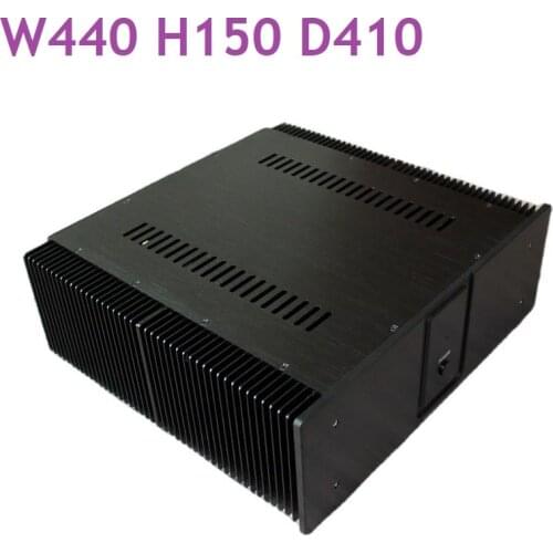 W440 H150 D410 All Aluminum Case Pure Rear Hi-End Class A Power Amplifier Chassis Heat Sink DIY Headphone Amp DAC Enclosure