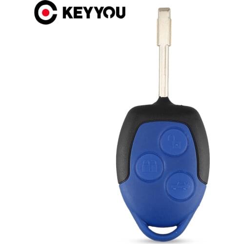KEYYOU 10X 3 Buttons Connect Set Remote Car Key Shell Cover Case Styling For Ford TRANSIT Blue Case