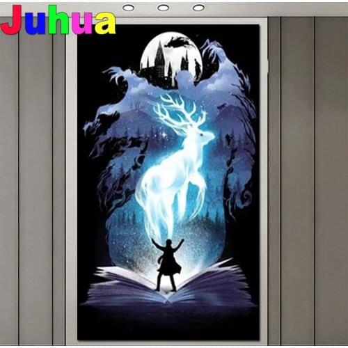 Fantasy Fluorescence Deer Book Of Magic Diamond Painting 5D DIY Full Square/Round Diamond Embroidery Boy Gift,Home Decorations