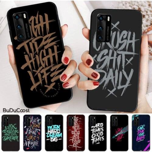 Artistic font text Phone Case For Huawei P20 P30 P20Pro P20Lite P30Lite Psmart P10 P40 pro