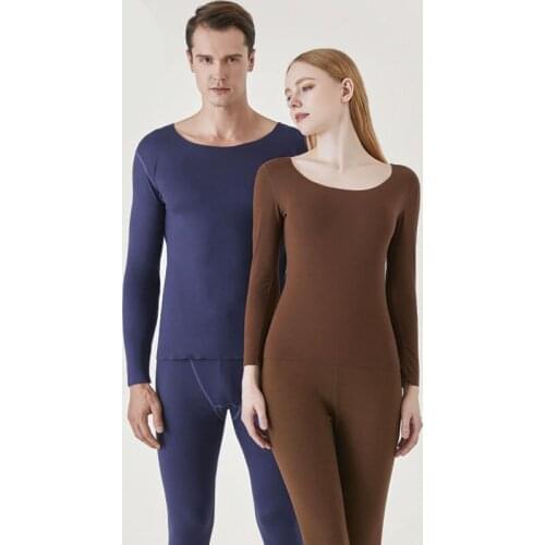 Thermal Underwear Set Women Winter Warm Clothing Men Long Johns Solid Top Pants Underwear Suit Couple Thermo Undershirts Outfits