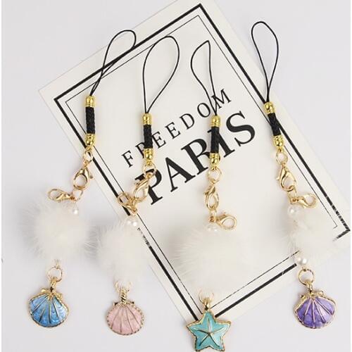 Beautiful Marine shell starfish pendant Decoration personality key ring cute keychain llaveros para mujer