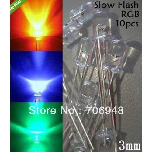 MIX water clear 3mm slow color fade leds