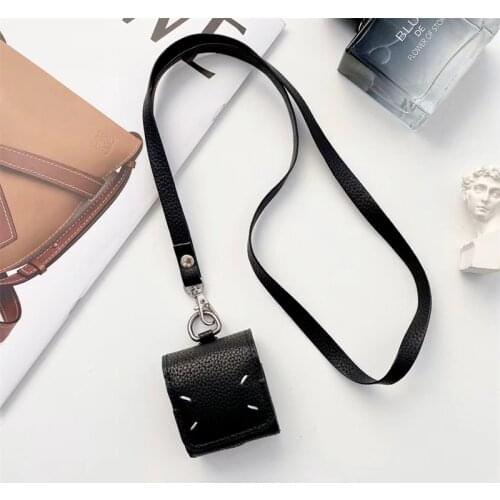 Fashion Vogue Trend Black Case For AirPods 1 2 Pro 3 Box Luxury PU Leather Brand Wireless Bluetooth Earphone Protection Cover