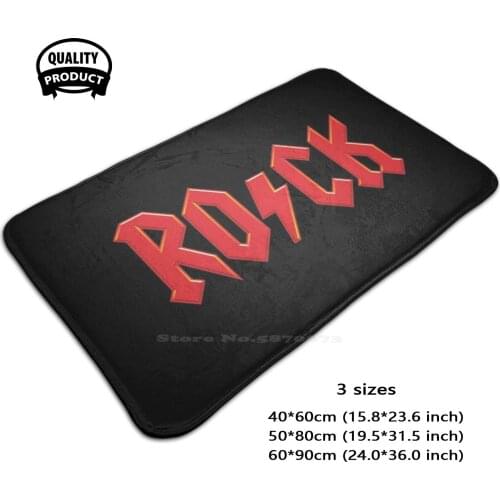 Rock Music Logo Mashup Soft House Family Anti-Slip Mat Rug Carpet Ac Band Angus Young Lightning Bolt Vintage Music Australia