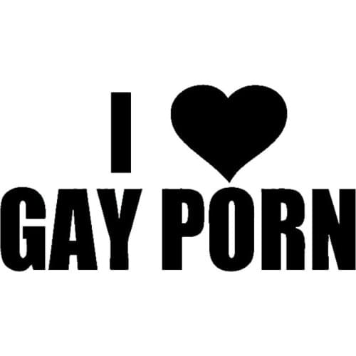 I Love Gay Porn Funny Prank Car Stickers Waterproof Vinyl Decal Black/Silver for JDM Drift Car Window Car Body,12cm*5cm