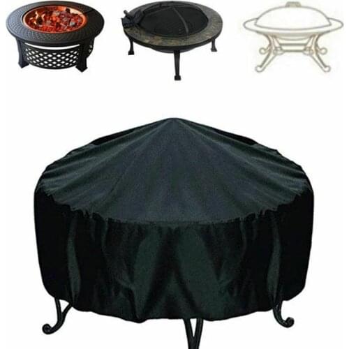 Outdoor garden BBQ grill cover, rainproof, dustproof and UV-proof round grill cover, small round table cover