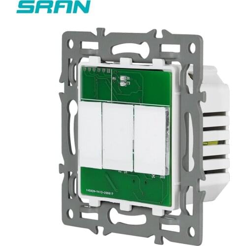 SRAN TUYA EU Wall Wifi Light Switch 3Gang, Smart Wireless Switch Work With Alexa Google Home Echo,Base of Switch Without Panel