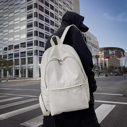 Nylon Backpack Women Backpack Solid Color Backbag Mochilas Female Shoulder Bag For Teenage Girl School Bag Bagpack Rucksack